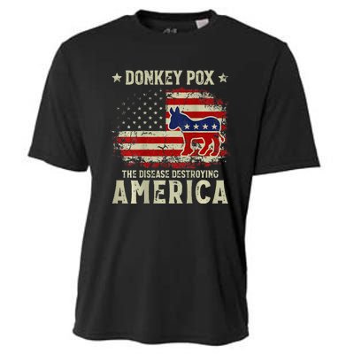 Funny Biden Donkey Pox The Disease Destroying America Back Cooling Performance Crew T-Shirt