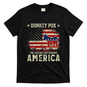 Funny Biden Donkey Pox The Disease Destroying America Back T-Shirt