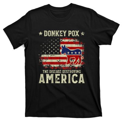 Funny Biden Donkey Pox The Disease Destroying America Back T-Shirt