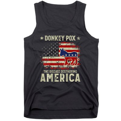 Funny Biden Donkey Pox The Disease Destroying America Back Tank Top