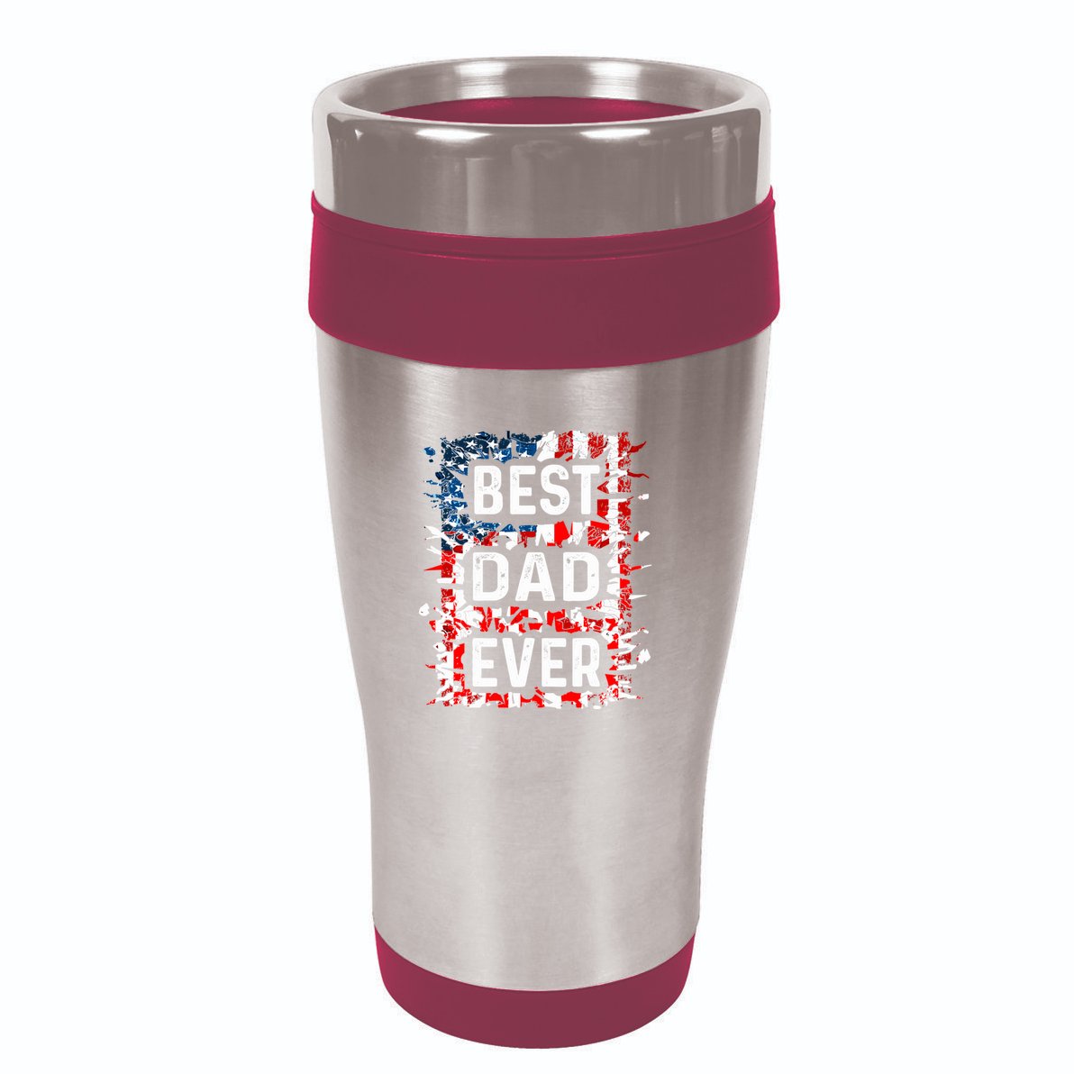 Funny Best Dad Ever Fathers Day Papa Us American Flag 16oz Travel Tumbler