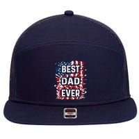 Funny Best Dad Ever Fathers Day Papa Us American Flag 7 Panel Mesh Trucker Snapback Hat