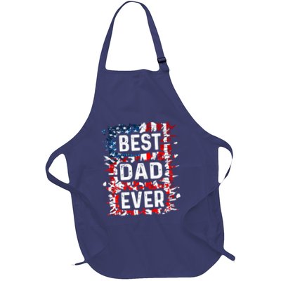 Funny Best Dad Ever Fathers Day Papa Us American Flag Apron