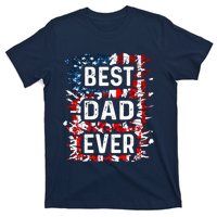 Funny Best Dad Ever Fathers Day Papa Us American Flag T-Shirt