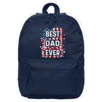 Funny Best Dad Ever Fathers Day Papa Us American Flag 16 in Basic Backpack