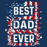 Funny Best Dad Ever Fathers Day Papa Us American Flag Womens T-Shirt