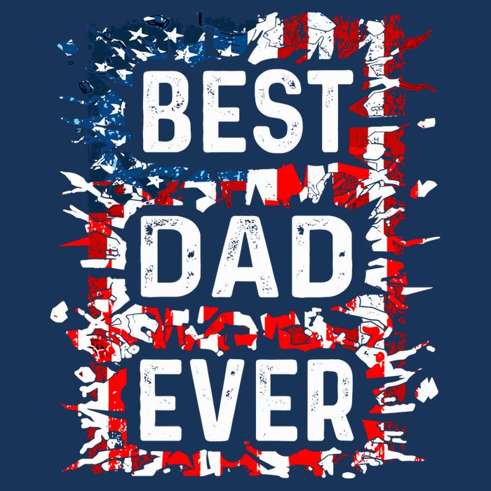 Funny Best Dad Ever Fathers Day Papa Us American Flag Womens T-Shirt