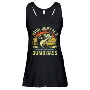 Fishing Bruh DonT Be A Dumb Bass Funny Dad Ladies Essential Flowy Tank