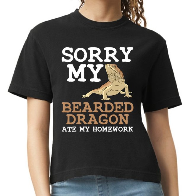 Funny Bearded Dragon Art For Kids Boys Girls Beardie Lover  Comfort Colors Boxy T-Shirt