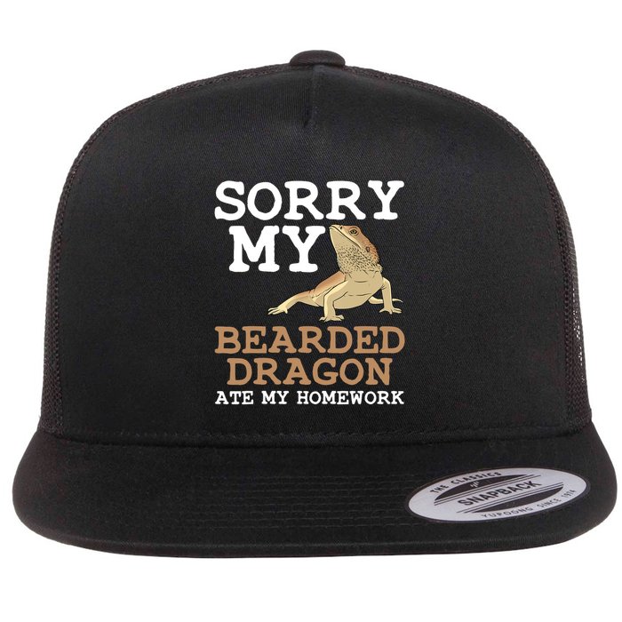 Funny Bearded Dragon Art For Kids Boys Girls Beardie Lover  Flatbill Hat