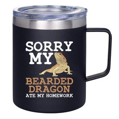 Funny Bearded Dragon Art For Kids Boys Girls Beardie Lover  12oz Stainless Steel Coffee Mug
