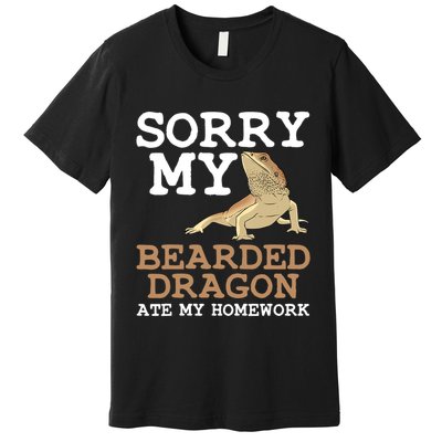 Funny Bearded Dragon Art For Kids Boys Girls Beardie Lover  Premium T-Shirt