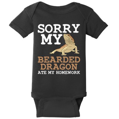 Funny Bearded Dragon Art For Kids Boys Girls Beardie Lover  Baby Bodysuit