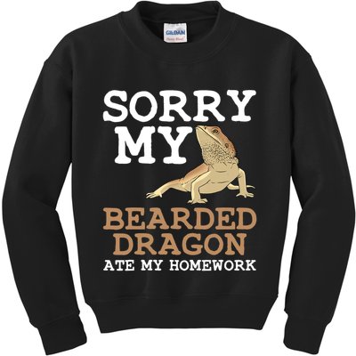 Funny Bearded Dragon Art For Kids Boys Girls Beardie Lover  Kids Sweatshirt