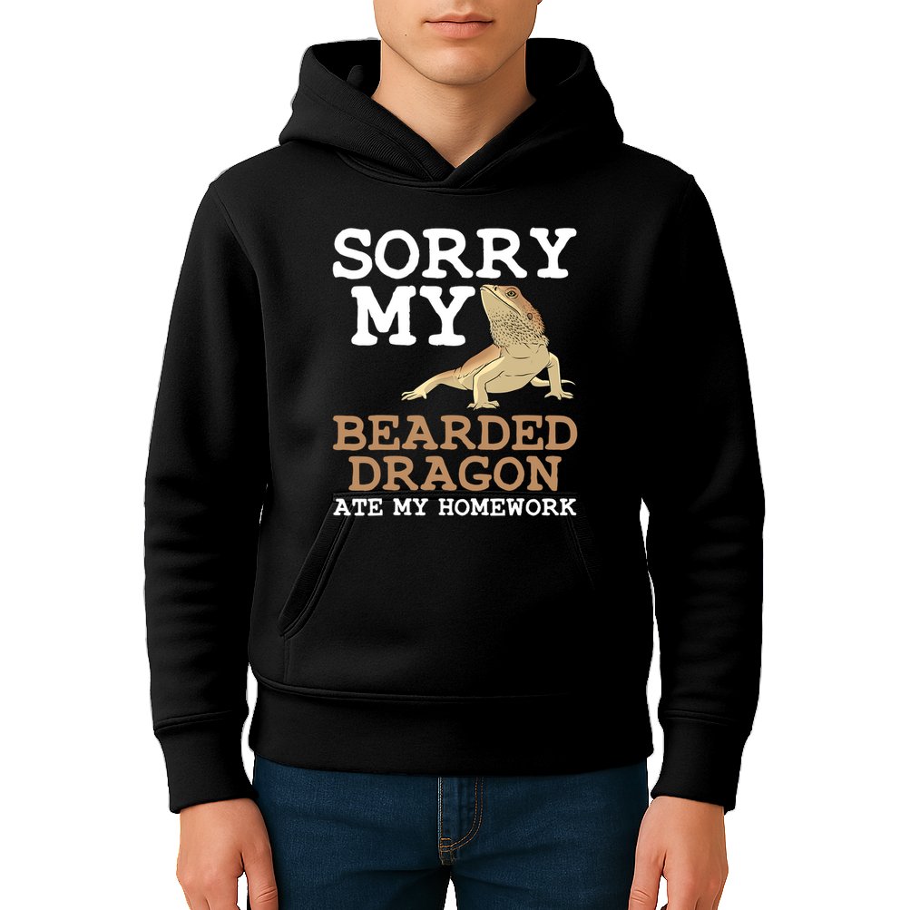 Funny Bearded Dragon Art For Kids Boys Girls Beardie Lover  Kids Hoodie