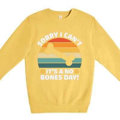 Funny Bone Day Funny Dog Retro Dog Puns Funny Puns Dog Slogans Premium Crewneck Sweatshirt