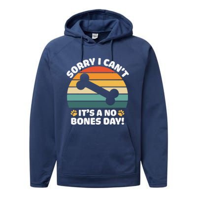 Funny Bone Day Funny Dog Retro Dog Puns Funny Puns Dog Slogans Performance Fleece Hoodie