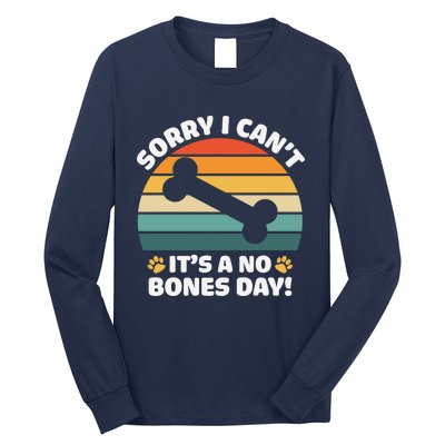 Funny Bone Day Funny Dog Retro Dog Puns Funny Puns Dog Slogans Long Sleeve Shirt