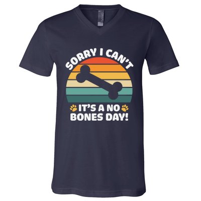 Funny Bone Day Funny Dog Retro Dog Puns Funny Puns Dog Slogans V-Neck T-Shirt