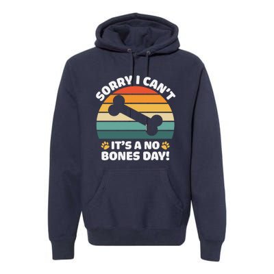 Funny Bone Day Funny Dog Retro Dog Puns Funny Puns Dog Slogans Premium Hoodie