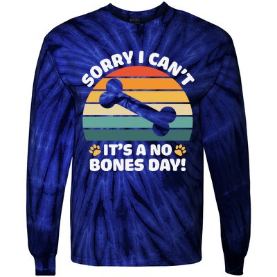 Funny Bone Day Funny Dog Retro Dog Puns Funny Puns Dog Slogans Tie-Dye Long Sleeve Shirt