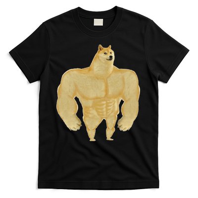 Funny Buff Doge Chiba Dog Gym meme Funny Swole Doge T-Shirt