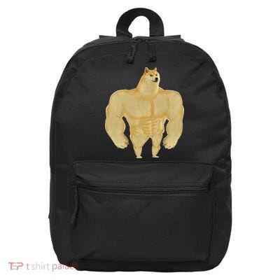 Funny Buff Doge Chiba Dog Gym meme Funny Swole Doge 16 in Basic Backpack