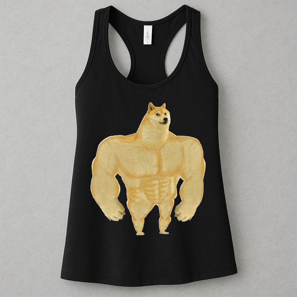 Funny Buff Doge Chiba Dog Gym meme Funny Swole Doge Womens Tank Top