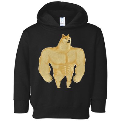 Funny Buff Doge Chiba Dog Gym meme Funny Swole Doge Toddler Hoodie
