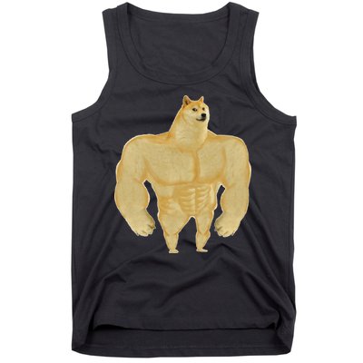 Funny Buff Doge Chiba Dog Gym meme Funny Swole Doge Tank Top