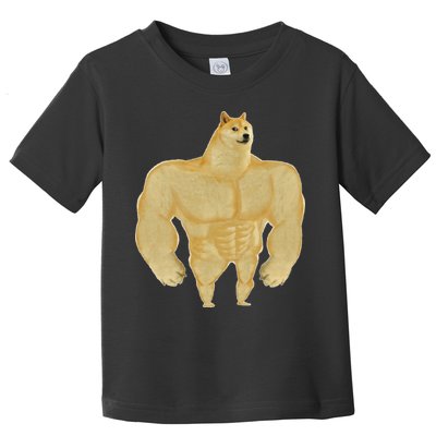 Funny Buff Doge Chiba Dog Gym meme Funny Swole Doge Toddler T-Shirt