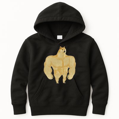 Funny Buff Doge Chiba Dog Gym meme Funny Swole Doge Kids Hoodie
