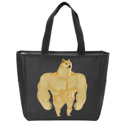 Funny Buff Doge Chiba Dog Gym meme Funny Swole Doge Zip Tote Bag
