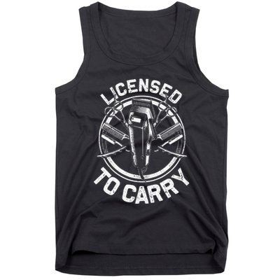 Funny Barber Designs For Men Dad Hairstyling Stylist Tools Tank Top