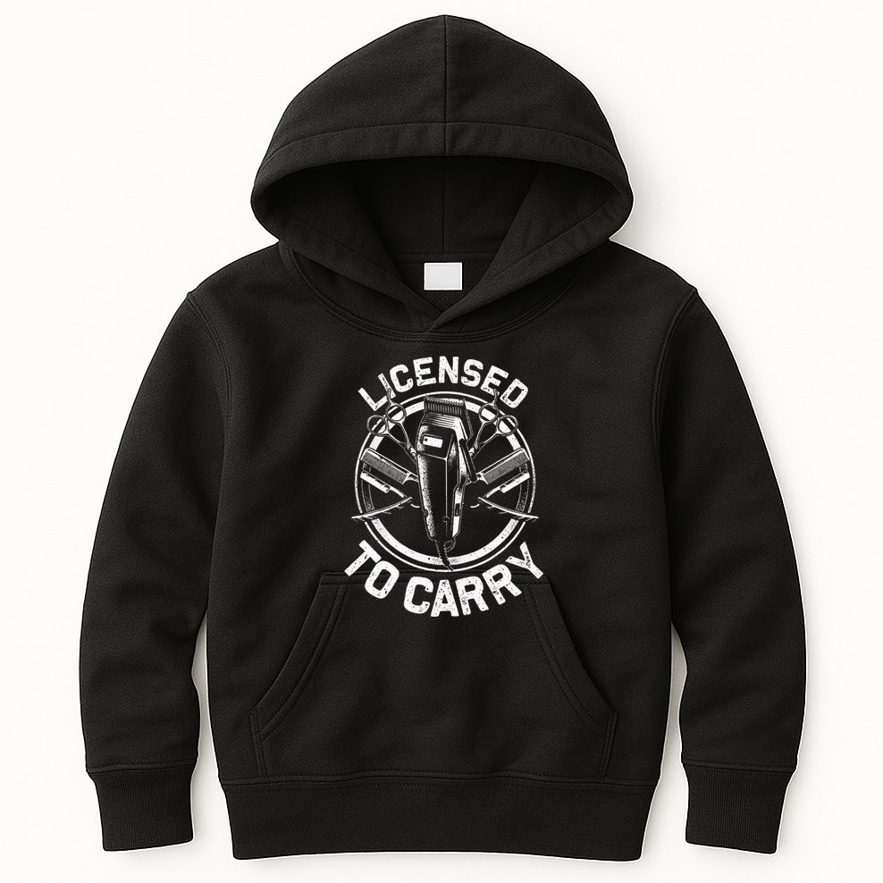 Funny Barber Designs For Men Dad Hairstyling Stylist Tools Kids Hoodie