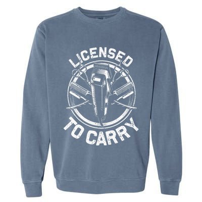Funny Barber Designs For Men Dad Hairstyling Stylist Tools Garment-Dyed Sweatshirt