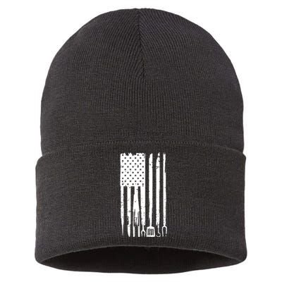 Funny BBQ Design! For Fans Of Smoking, Grilling And Barbecue Sustainable Knit Beanie