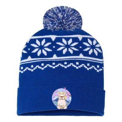 French Bulldog Dog Lover Funny Cute Kawaii Puppy Lover Gift USA-Made Snowflake Beanie