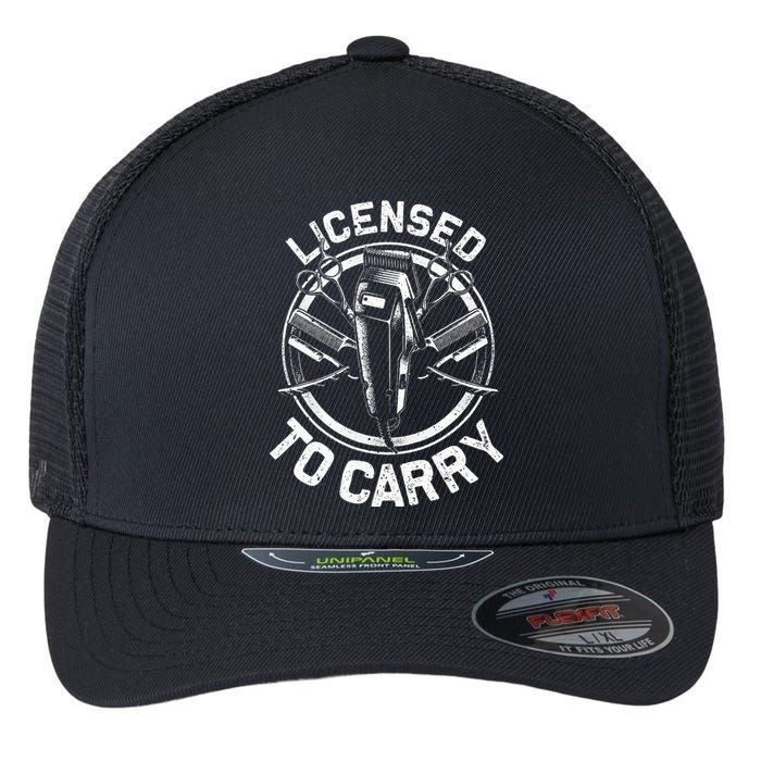 Funny Barber Designs For Dad Hairstyling Stylist Tools Flexfit Unipanel Trucker Cap