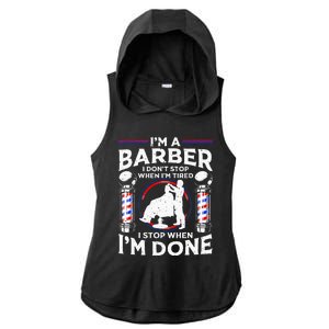 Funny Barber Designs For Dad Hairstyling Humor Quote Ladies PosiCharge Tri-Blend Wicking Draft Hoodie Tank