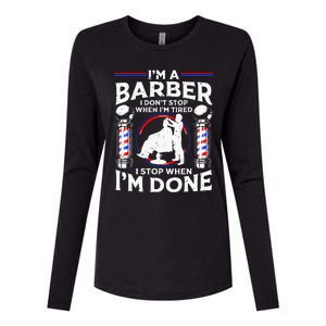 Funny Barber Designs For Dad Hairstyling Humor Quote Womens Cotton Relaxed Long Sleeve T-Shirt