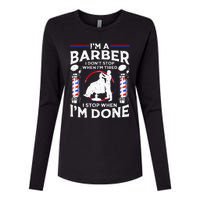 Funny Barber Designs For Dad Hairstyling Humor Quote Womens Cotton Relaxed Long Sleeve T-Shirt