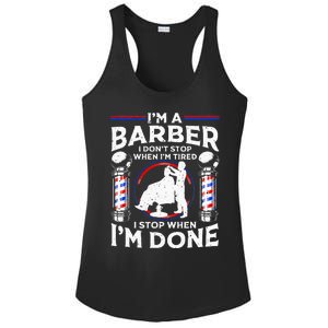 Funny Barber Designs For Dad Hairstyling Humor Quote Ladies PosiCharge Competitor Racerback Tank