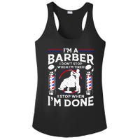 Funny Barber Designs For Dad Hairstyling Humor Quote Ladies PosiCharge Competitor Racerback Tank