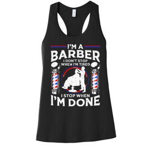 Funny Barber Designs For Dad Hairstyling Humor Quote Women's Racerback Tank