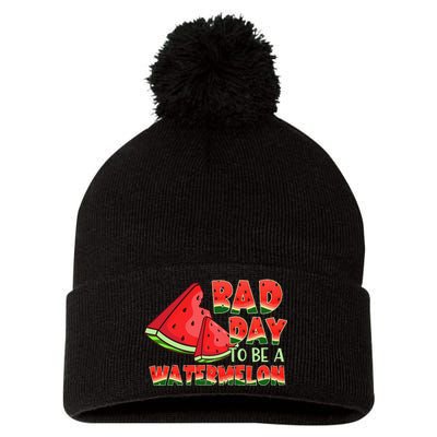 Funny Bad Day To Be A Watermelon Pom Pom 12in Knit Beanie