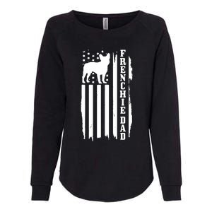 French Bulldog Dad American Flag Patriotic Frenchie Dog Womens California Wash Sweatshirt