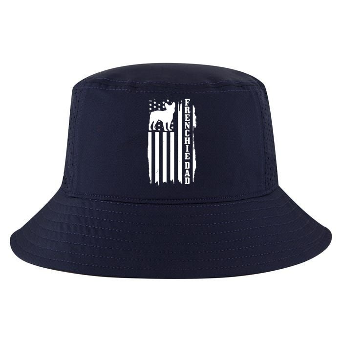 French Bulldog Dad American Flag Patriotic Frenchie Dog Cool Comfort Performance Bucket Hat