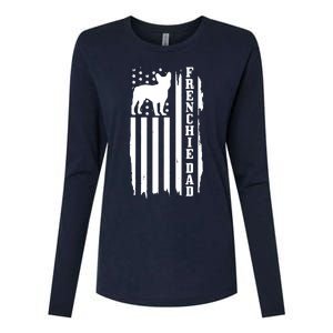 French Bulldog Dad American Flag Patriotic Frenchie Dog Womens Cotton Relaxed Long Sleeve T-Shirt