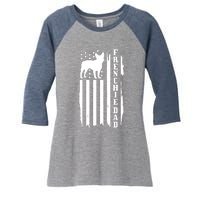 French Bulldog Dad American Flag Patriotic Frenchie Dog Women's Tri-Blend 3/4-Sleeve Raglan Shirt